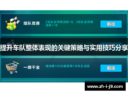 提升车队整体表现的关键策略与实用技巧分享 提升车队整体表现的关键策略与实用技巧分享